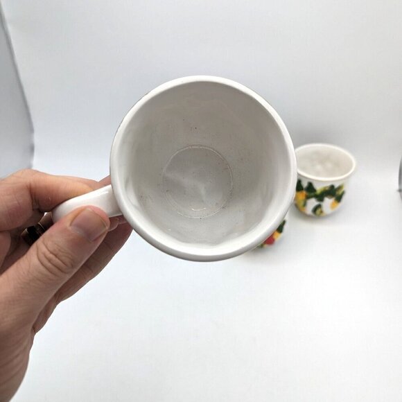 Vintage ARC International Home Porcelain Tea Cups Mugs Set of 4 MCM Garden 24k - Picture 3 of 6